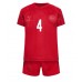 Fotballdrakt Barn Danmark Simon Kjaer #4 Hjemmedraktsett VM 2022 Kortermet (+ Korte bukser)